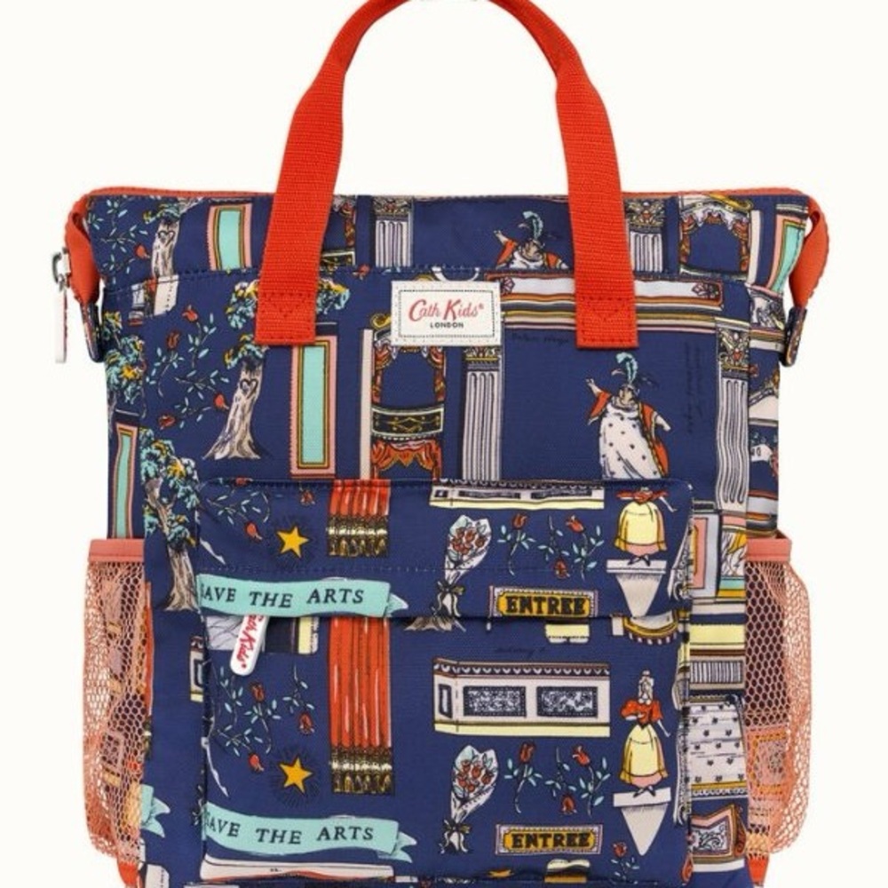 Cath Kidston Theatre Kid Print Ziptop Medium Sized Backpack NEW
